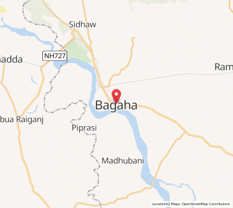 Map of Bagaha, Bihar