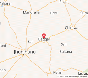 Map of Bagar, Rajasthan