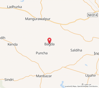 Map of Bagda, West Bengal