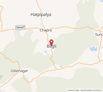 Map of Bagli, Madhya Pradesh