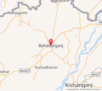 Map of Bahadurganj, Bihar
