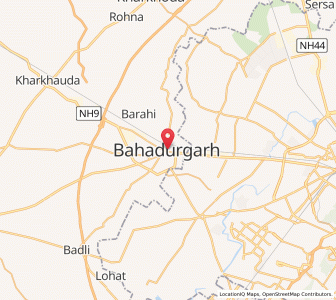 Map of Bahadurgarh, Haryana