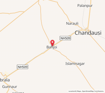 Map of Bahjoi, Uttar Pradesh