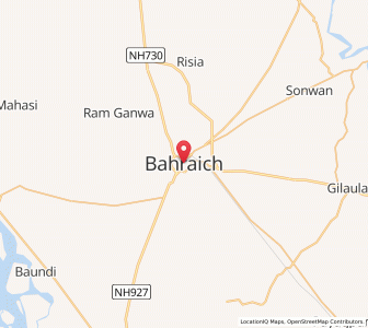 Map of Bahraich, Uttar Pradesh