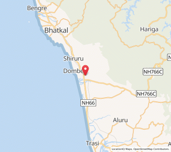 Map of Baindur, Karnataka