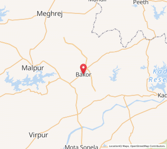 Map of Bakor, Gujarat