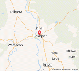 Map of Balaghat, Madhya Pradesh