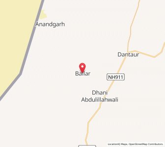 Map of Balhar, Rajasthan