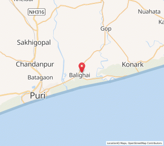 Map of Balighai, Odisha