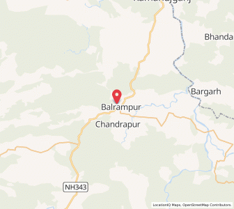 Map of Balrampur, Chhattisgarh