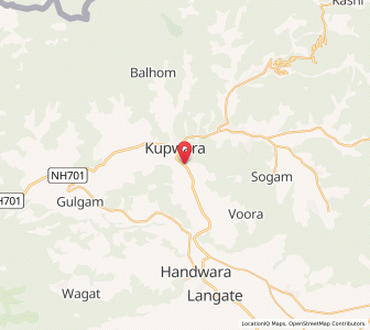 Map of Bamhom, Kashmir