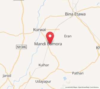 Map of Bamora, Madhya Pradesh