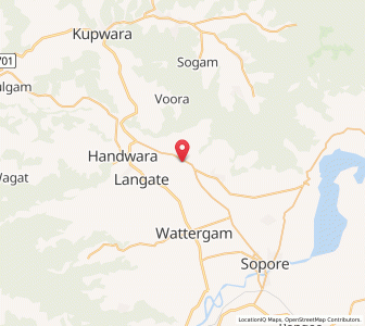 Map of Banagam, Kashmir
