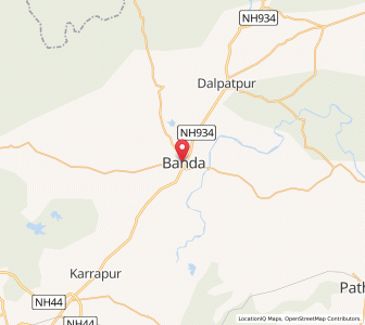 Map of Banda, Madhya Pradesh
