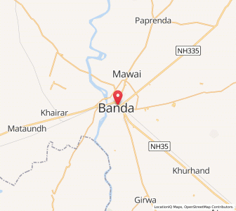 Map of Banda, Uttar Pradesh