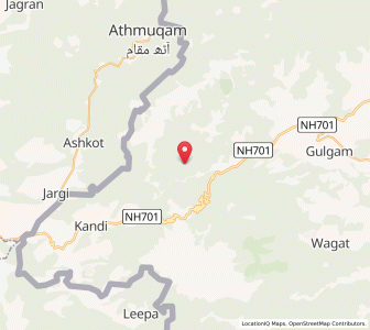 Map of Bandarkut, Kashmir