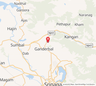 Map of Bandebagh, Kashmir