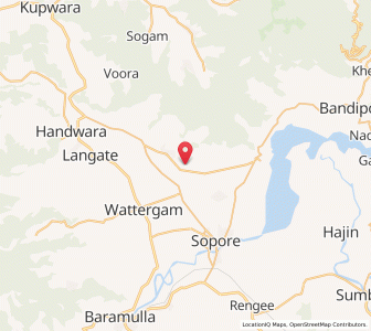 Map of Bandhapur, Kashmir