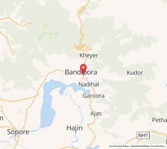 Map of Bandipura, Kashmir