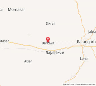Map of Bandua, Rajasthan