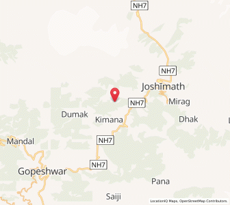 Map of Bangina, Uttarakhand