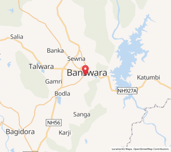 Map of Banswara, Rajasthan