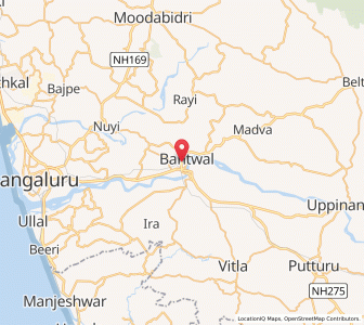 Map of Bantval, Karnataka