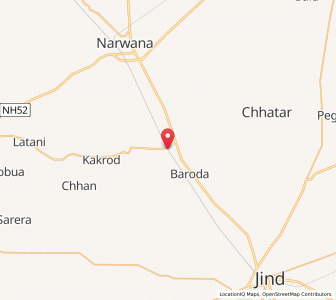 Map of Bara Uchāna, Haryana