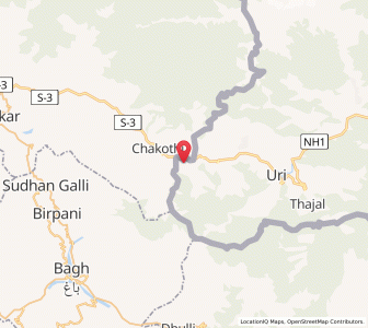 Map of Baran Bat, Kashmir