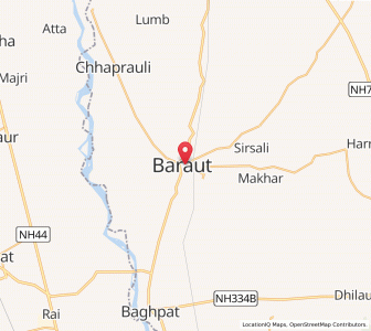 Map of Baraut, Uttar Pradesh