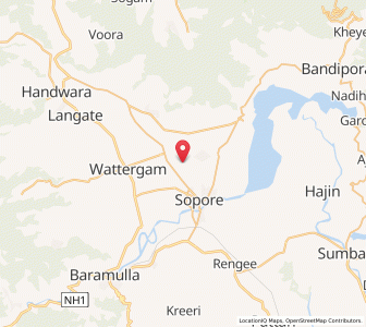 Map of Bardat, Kashmir