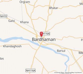 Map of Barddhaman, West Bengal