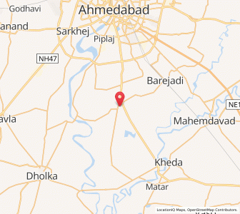 Map of Bareja, Gujarat