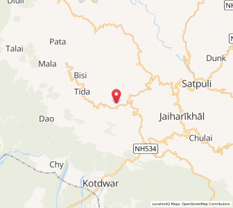 Map of Baret, Uttarakhand