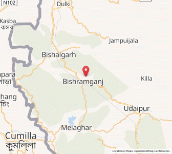 Map of Barjala, Tripura