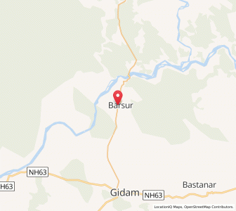 Map of Barsur, Chhattisgarh