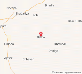 Map of Baru, Rajasthan
