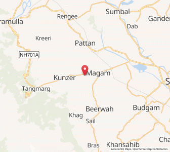 Map of Barzal, Kashmir