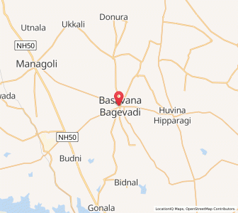 Map of Basavana Bagevadi, Karnataka