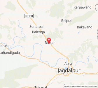 Map of Bastar, Chhattisgarh