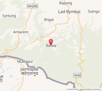 Map of Bataw, Meghalaya