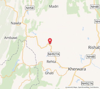 Map of Bavalwara, Rajasthan