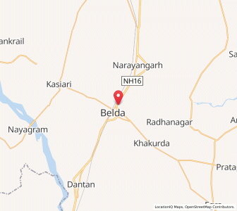 Map of Belda, West Bengal