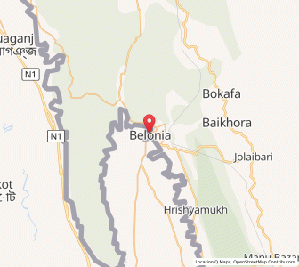 Map of Belonia, Tripura