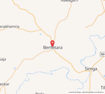 Map of Bemetara, Chhattisgarh