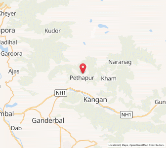 Map of Berindor, Kashmir