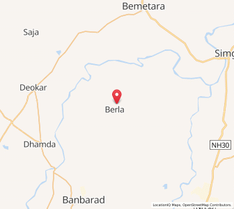 Map of Berla, Chhattisgarh