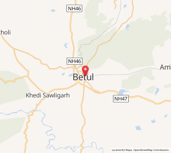 Map of Betul, Madhya Pradesh