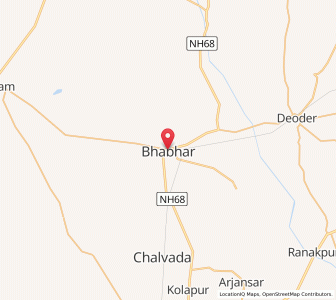 Map of Bhabhar, Gujarat