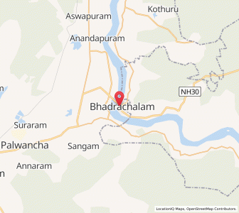 Map of Bhadrachalam, Andhra Pradesh